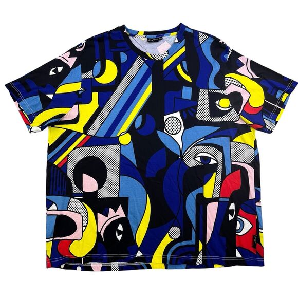 Sean John All Over Print T-Shirt Size 3XL Geometric Artistic Artwork Streetwear - Picture 1 of 9